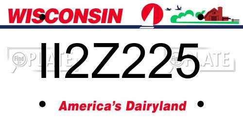 II2Z225 Wisconsin License Plate