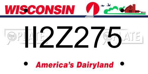 II2Z275 Wisconsin License Plate