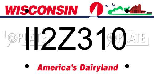 II2Z310 Wisconsin License Plate
