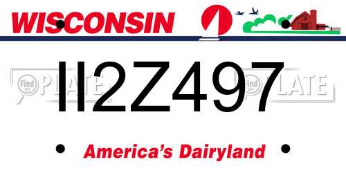 II2Z497 Wisconsin License Plate