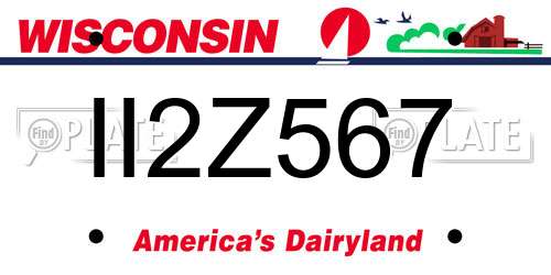 II2Z567 Wisconsin License Plate