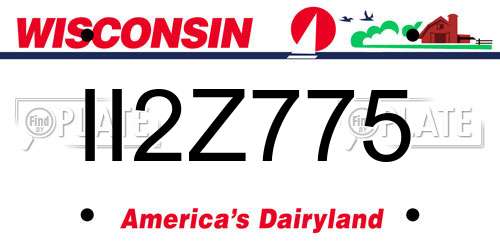 II2Z775 Wisconsin License Plate
