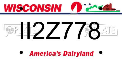 II2Z778 Wisconsin License Plate