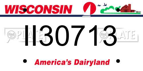 II30713 Wisconsin License Plate