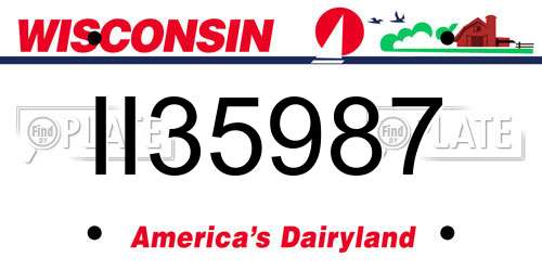 II35987 Wisconsin License Plate