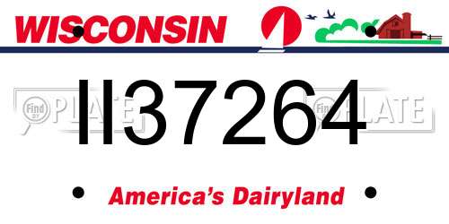 II37264 Wisconsin License Plate