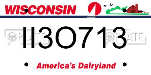 II3O713 Wisconsin License Plate