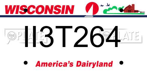 II3T264 Wisconsin License Plate