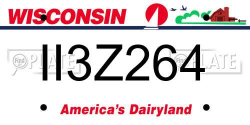 II3Z264 Wisconsin License Plate