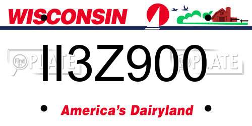 II3Z900 Wisconsin License Plate