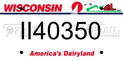 II40350 Wisconsin License Plate