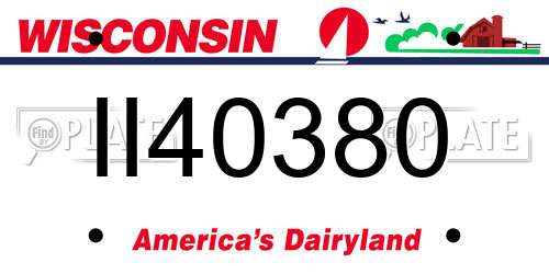II40380 Wisconsin License Plate