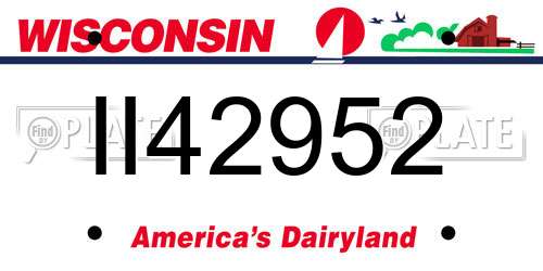 II42952 Wisconsin License Plate