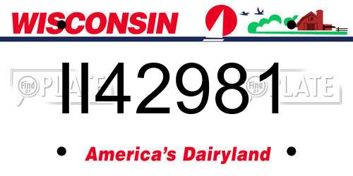 II42981 Wisconsin License Plate