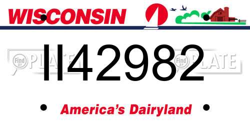 II42982 Wisconsin License Plate