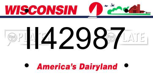 II42987 Wisconsin License Plate