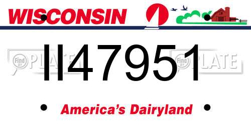 II47951 Wisconsin License Plate