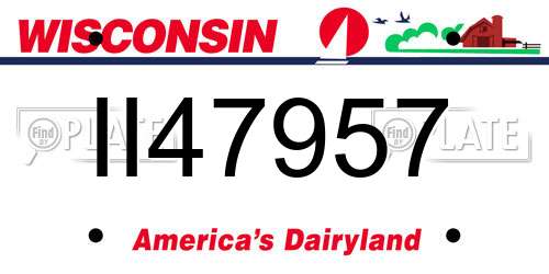 II47957 Wisconsin License Plate