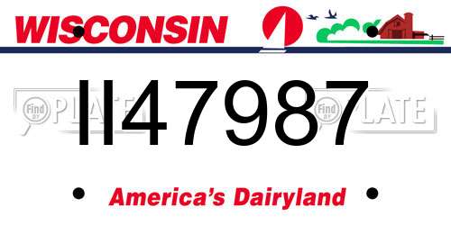 II47987 Wisconsin License Plate