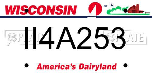 II4A253 Wisconsin License Plate