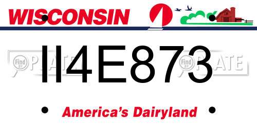 II4E873 Wisconsin License Plate