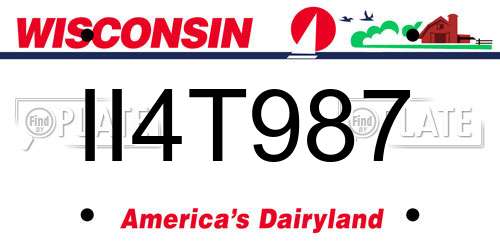 II4T987 Wisconsin License Plate