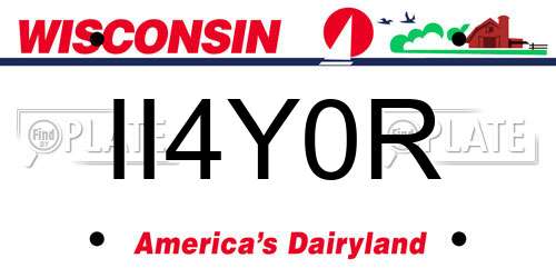 II4Y0R Wisconsin License Plate