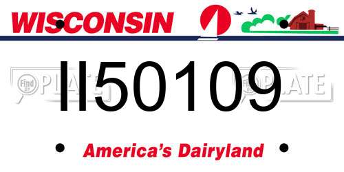 II50109 Wisconsin License Plate