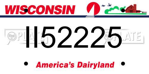 II52225 Wisconsin License Plate