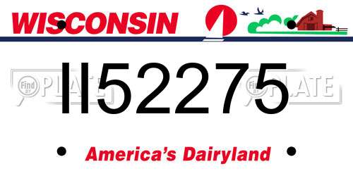 II52275 Wisconsin License Plate