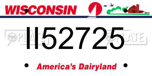 II52725 Wisconsin License Plate