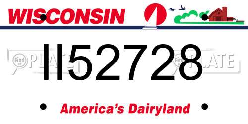 II52728 Wisconsin License Plate