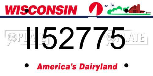 II52775 Wisconsin License Plate