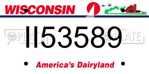 II53589 Wisconsin License Plate