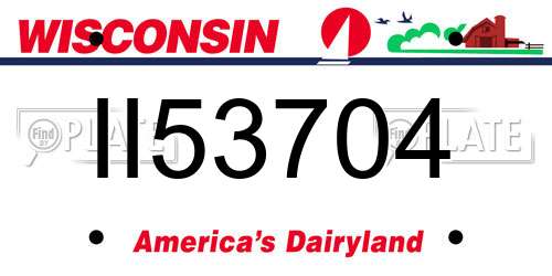 II53704 Wisconsin License Plate