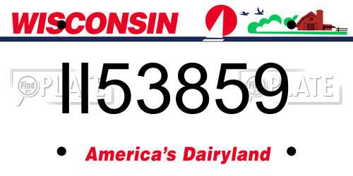 II53859 Wisconsin License Plate
