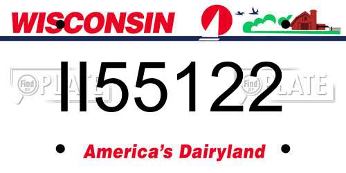 II55122 Wisconsin License Plate
