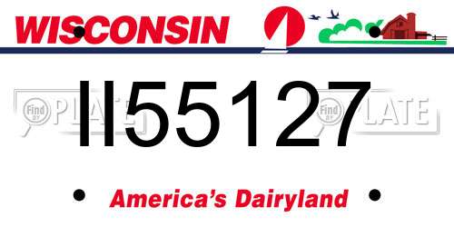 II55127 Wisconsin License Plate