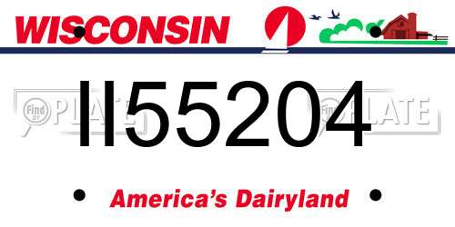 II55204 Wisconsin License Plate