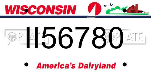 II56780 Wisconsin License Plate