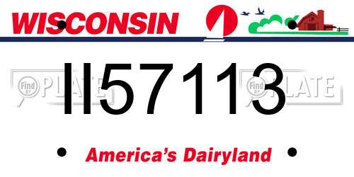 II57113 Wisconsin License Plate