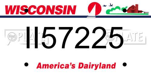 II57225 Wisconsin License Plate