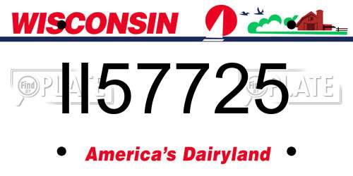 II57725 Wisconsin License Plate