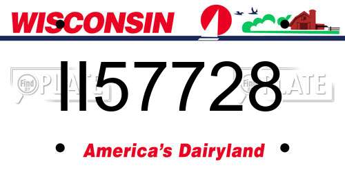 II57728 Wisconsin License Plate