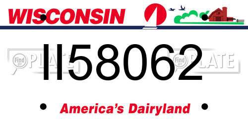 II58062 Wisconsin License Plate