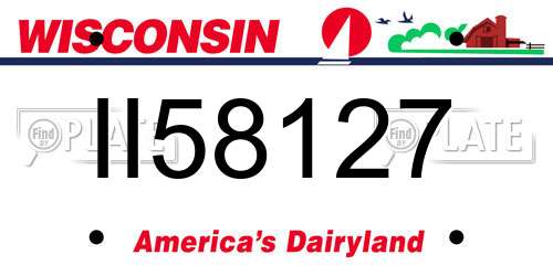 II58127 Wisconsin License Plate