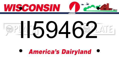 II59462 Wisconsin License Plate