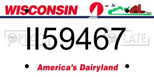 II59467 Wisconsin License Plate