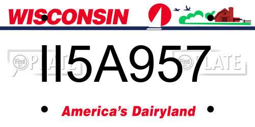 II5A957 Wisconsin License Plate