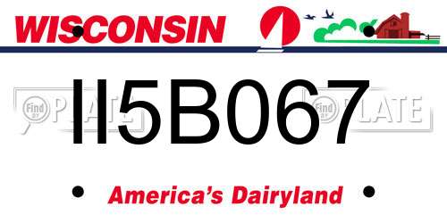 II5B067 Wisconsin License Plate